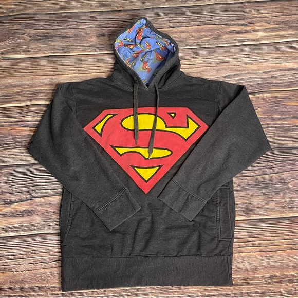 DC Comics | Shirts | Superman Hoodie Pullover Sweatshirt Gray Vintage Y2k  Dc Comics Unisex Size Small | Poshmark